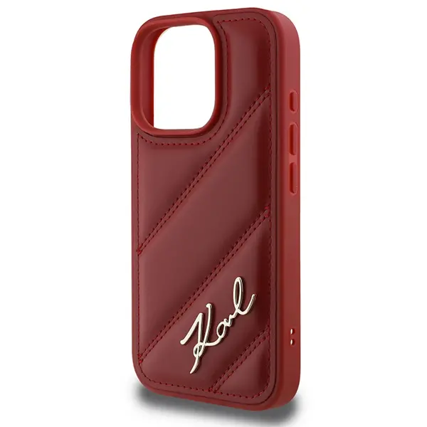 Etui Karl Lagerfeld Quilted Signature do iPhone 16 Pro Czerwony