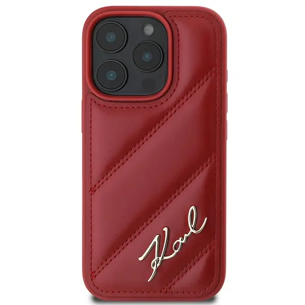 Etui Karl Lagerfeld Quilted Signature do iPhone 16 Pro Czerwony