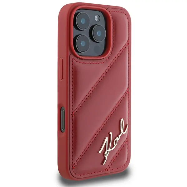 Etui Karl Lagerfeld Quilted Signature do iPhone 16 Pro Czerwony