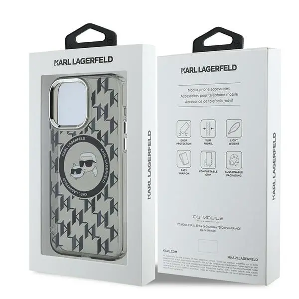 Etui Karl Lagerfeld IML Monogram do iPhone 15 Pro Max Czarny
