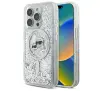 Etui Karl Lagerfeld Liquid Glitter Karl&Choupette Head MagSafe do iPhone 16 Pro Przezroczysty