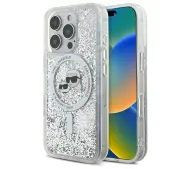 Karl Lagerfeld Liquid Glitter Karl&Choupette Head MagSafe do iPhone 16 Pro Przezroczysty