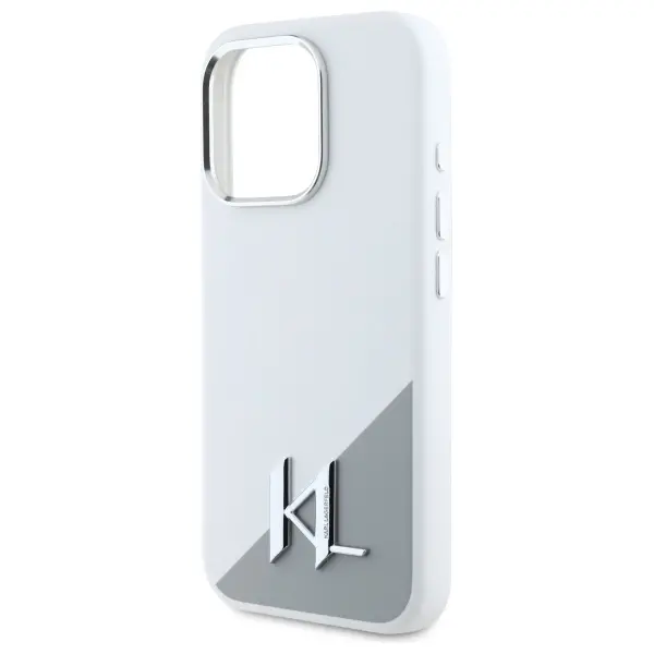 Etui Karl Lagerfeld Silicone Initial Metal Logo MagSafe do iPhone 16 Pro Max Biały