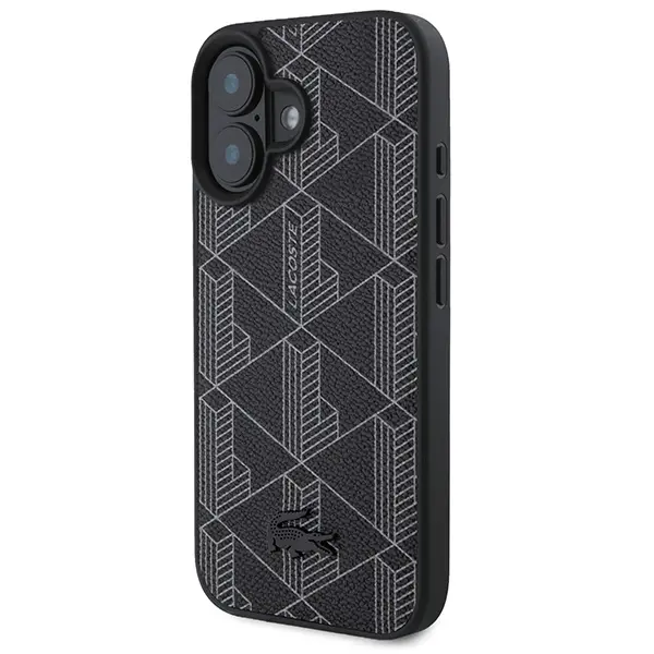 Etui Lacoste Blend Monogram MagSafe do iPhone 16 Czarny