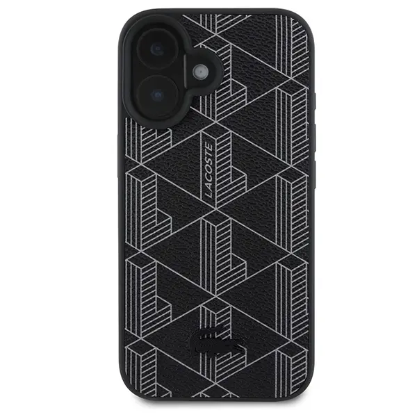Etui Lacoste Blend Monogram MagSafe do iPhone 16 Czarny
