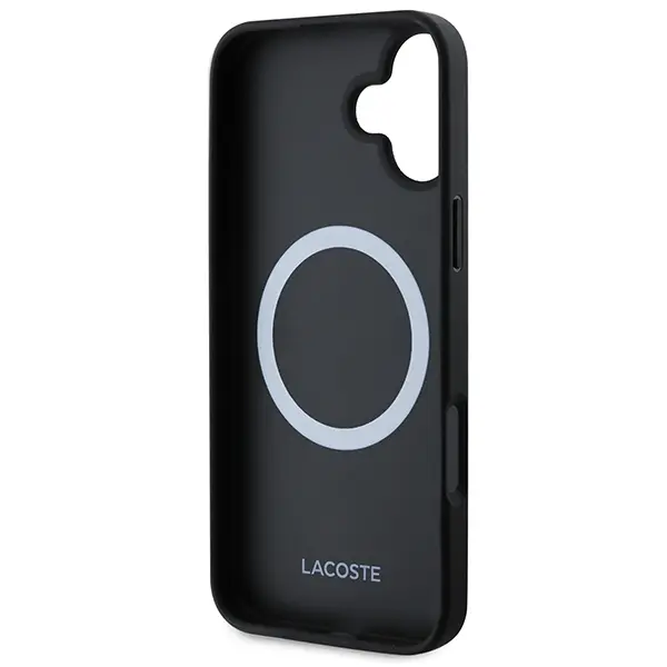 Etui Lacoste Blend Monogram MagSafe do iPhone 16 Czarny