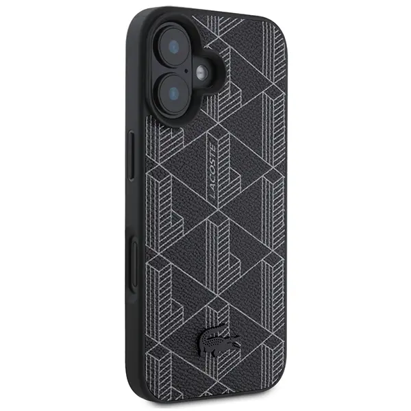 Etui Lacoste Blend Monogram MagSafe do iPhone 16 Czarny