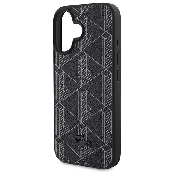 Etui Lacoste Blend Monogram MagSafe do iPhone 16 Czarny