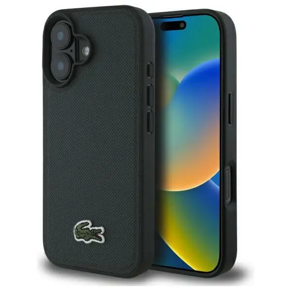Etui Lacoste Iconic Petit Pique do iPhone 16 Plus Zielony