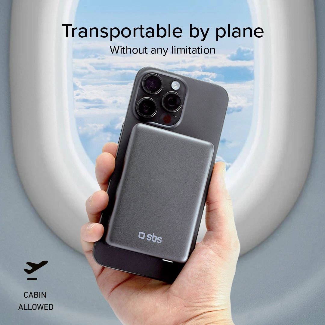 Powerbank SBS TEBB5000MAGSLIM SlimMag 5000mAh PD 20W Szary