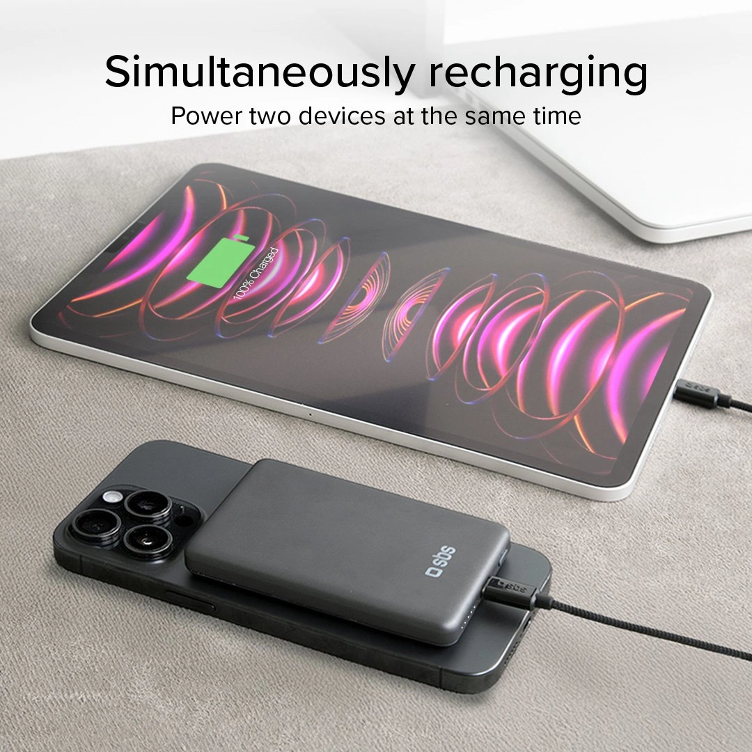 Powerbank SBS TEBB5000MAGSLIM SlimMag 5000mAh PD 20W Szary