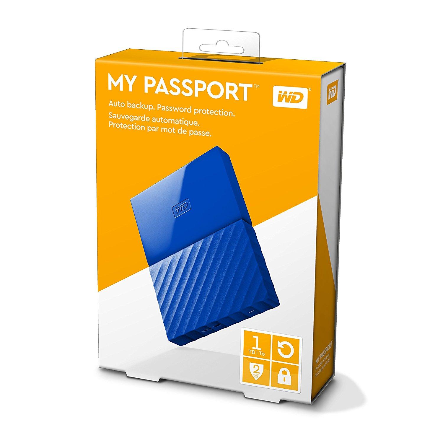 Dysk WD My Passport 1TB 2,5" USB 3.0 (niebieski)