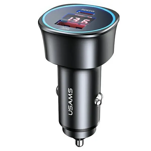 Ładowarka samochodowa USAMS 1xUSB+1xUSB-C C26 95W Fast Charge Czarny