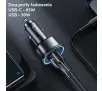 Ładowarka samochodowa USAMS 1xUSB+1xUSB-C C26 95W Fast Charge Czarny