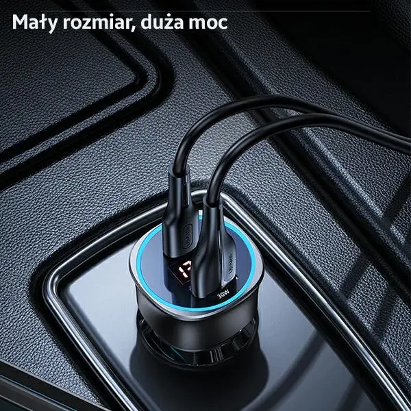 Ładowarka samochodowa USAMS 1xUSB+1xUSB-C C26 95W Fast Charge Czarny