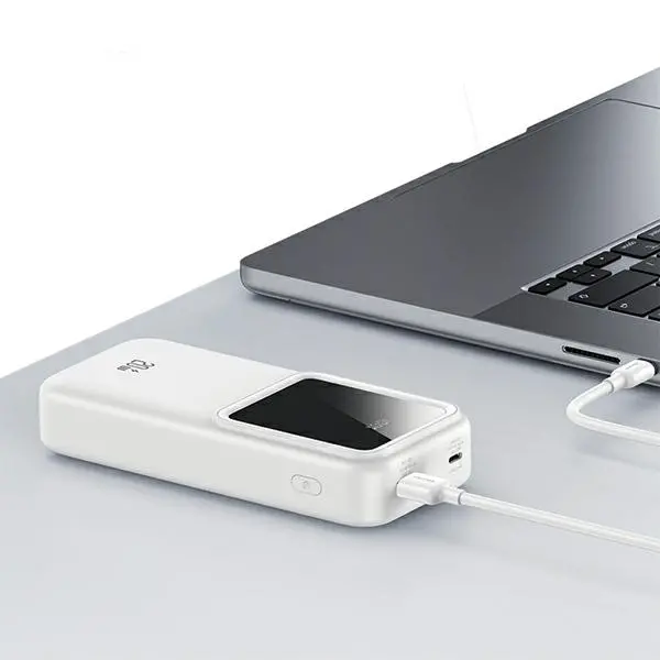 Powerbank USAMS US-CD213 Z wbudowanymi kablami USB-C / Lightning 30000mAh PD 20W Fast Charge X-chel Series Czarny