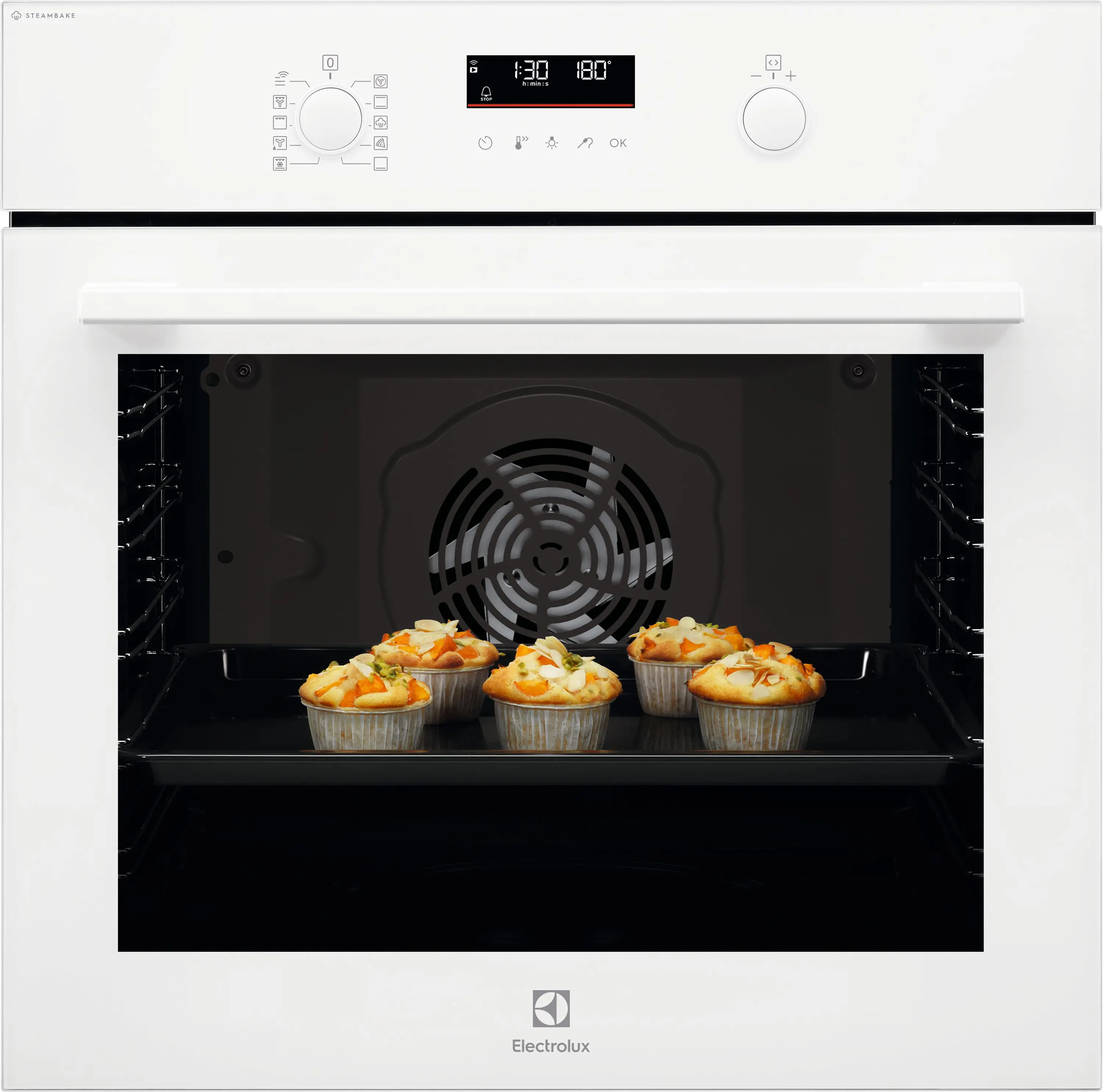 Piekarnik elektryczny parowy Electrolux 600 SteamBake EOD6F77WV Termoobieg Termosonda Zdalne sterowanie Biały