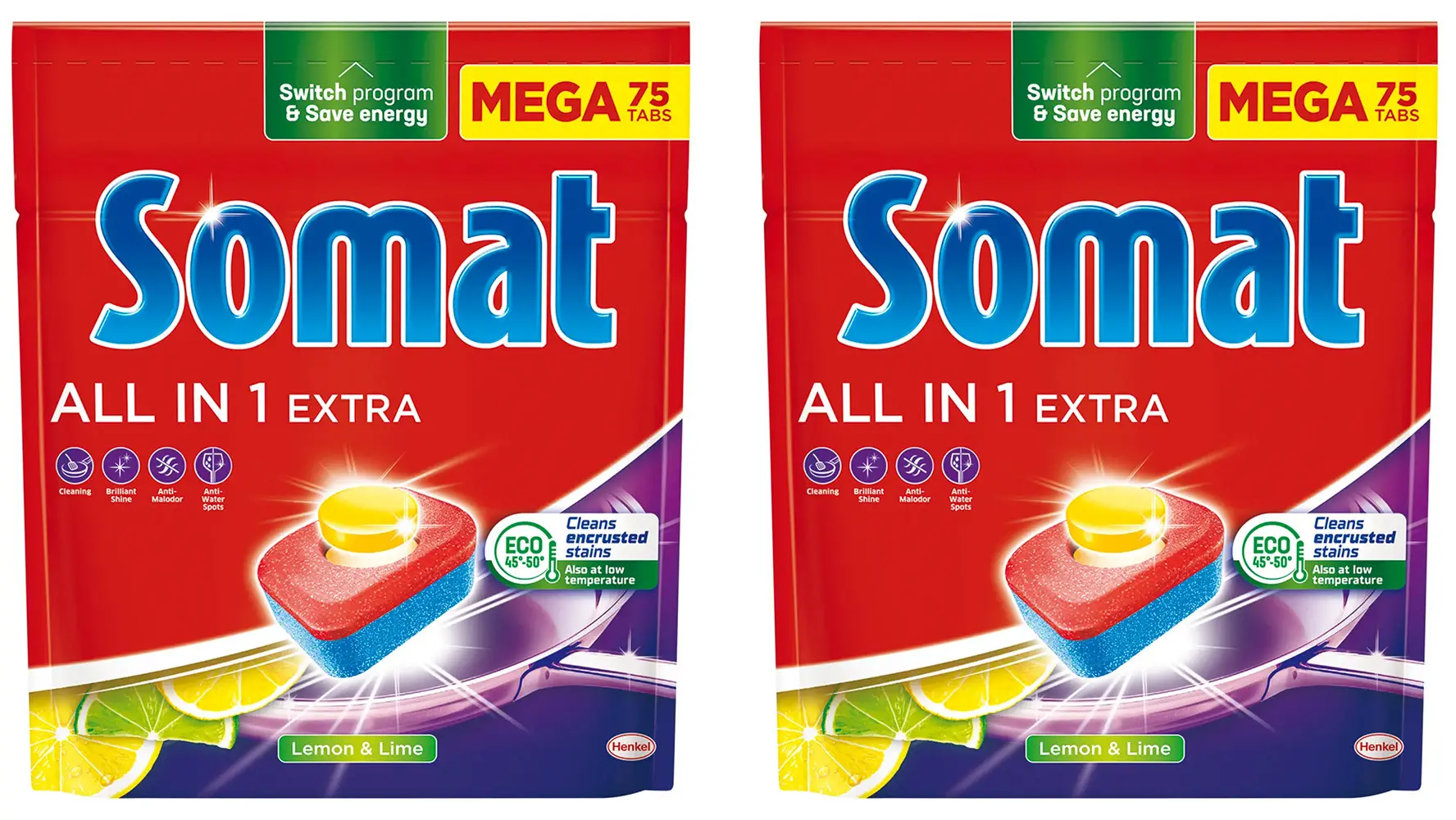 Tabletki do zmywarki Somat All in 1 Extra Lemon zestaw 2x75szt.
