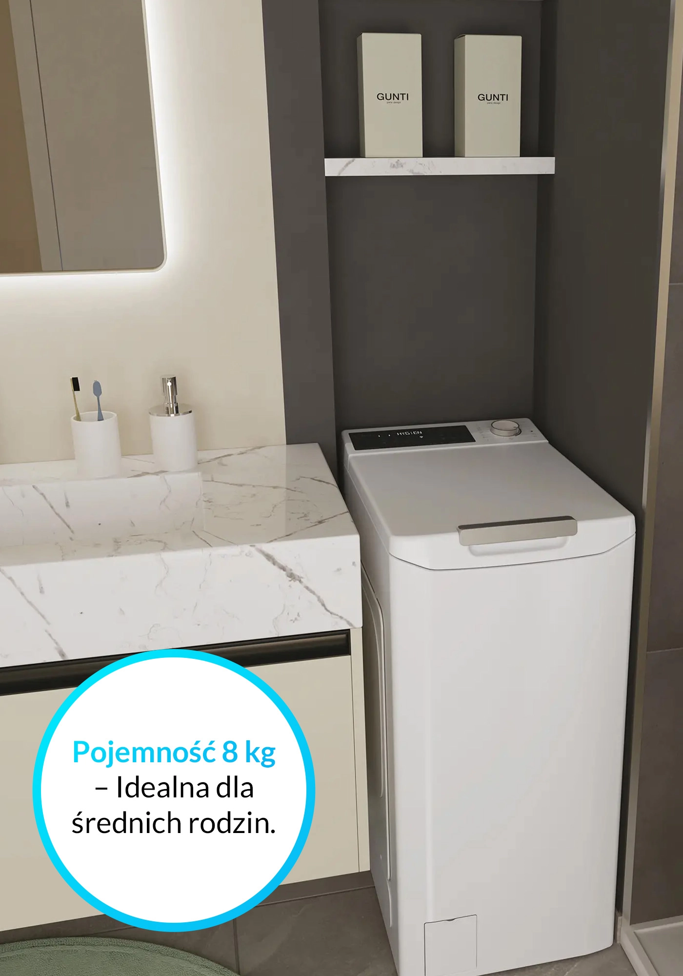 Pralka Candy ProWash 500 TCA284TM5-S 8kg 1200obr/min Zdalne sterowanie