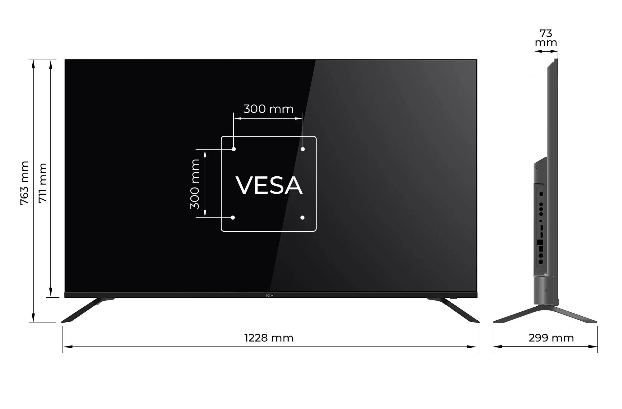 Telewizor KIVI 55U730QB  55" LED 4K Android TV DVB-T2
