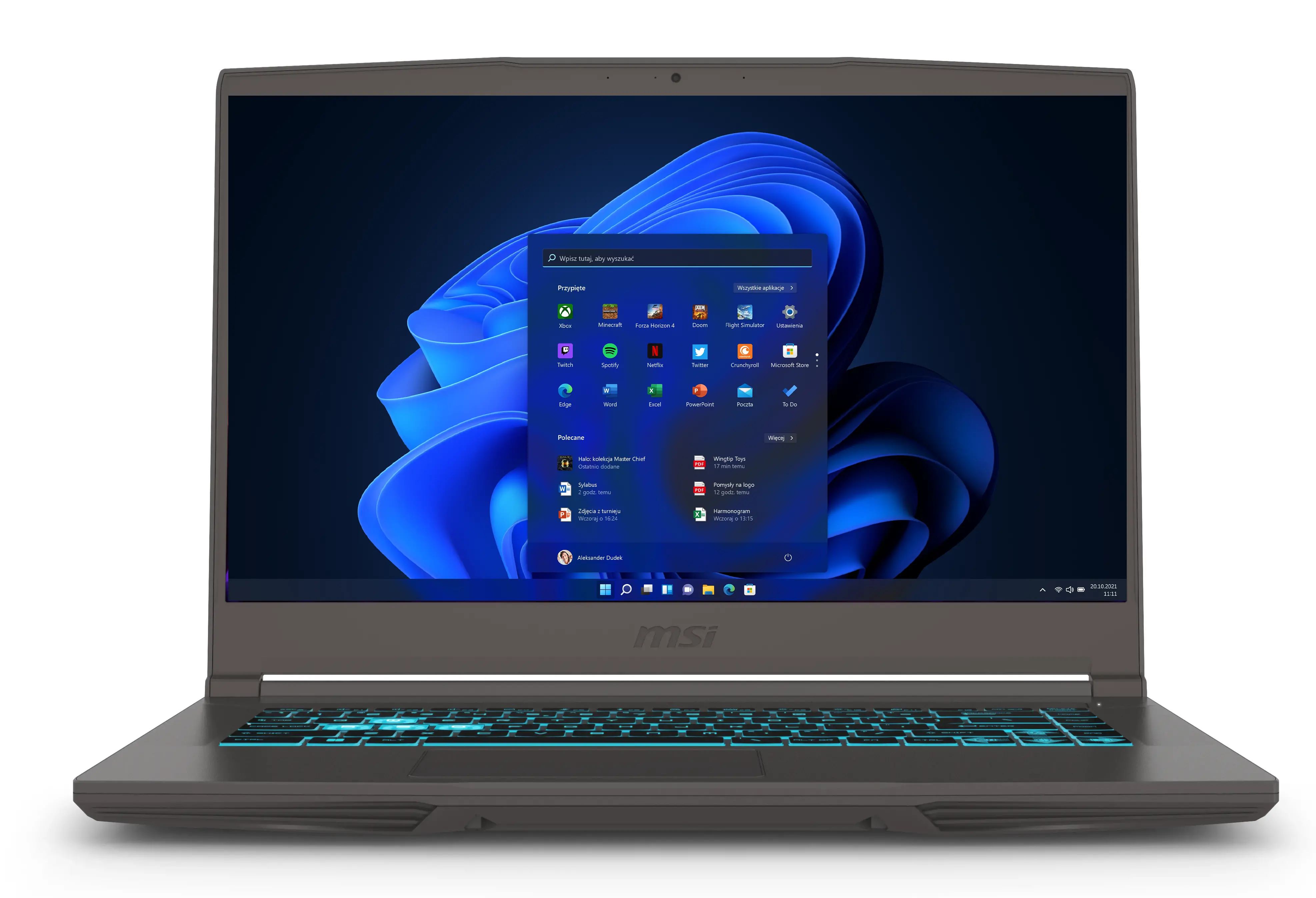 Laptop gamingowy MSI Thin 15 B12VE-2431PL 15,6" 144Hz i5-12450H 16GB RAM 512GB Dysk SSD RTX4050 Win11 Szary