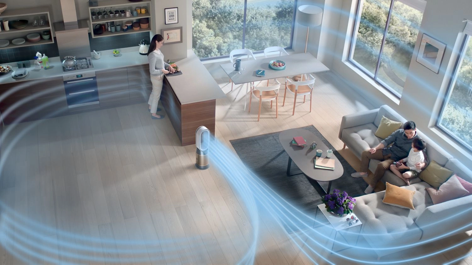 Oczyszczacz powietrza Dyson Purifier Hot+Cool Formaldehyde HP09 z funkcją ogrzewania i wentylatora