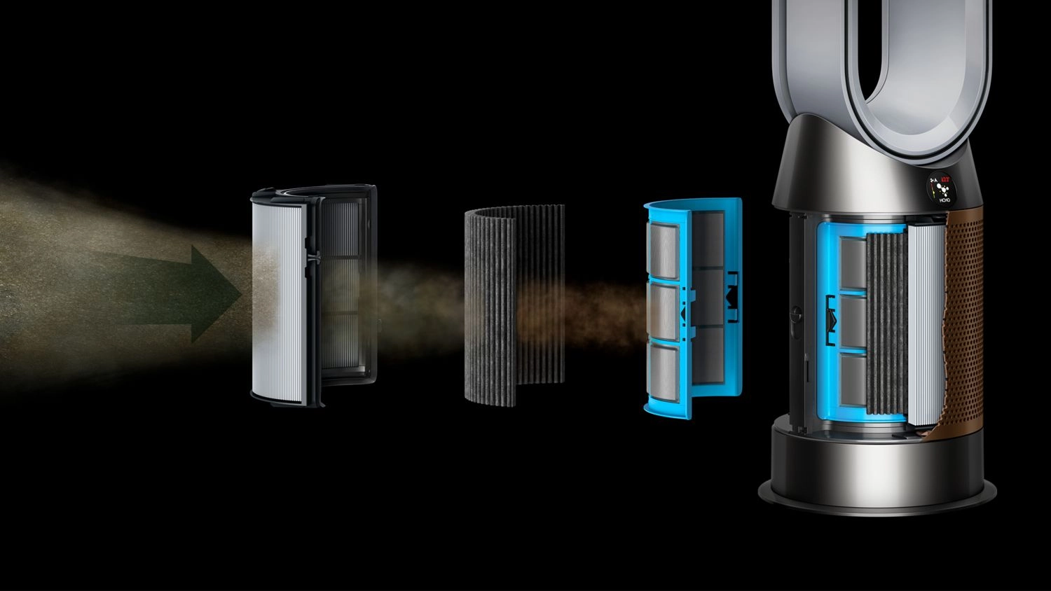 Oczyszczacz powietrza Dyson Purifier Hot+Cool Formaldehyde HP09 z funkcją ogrzewania i wentylatora