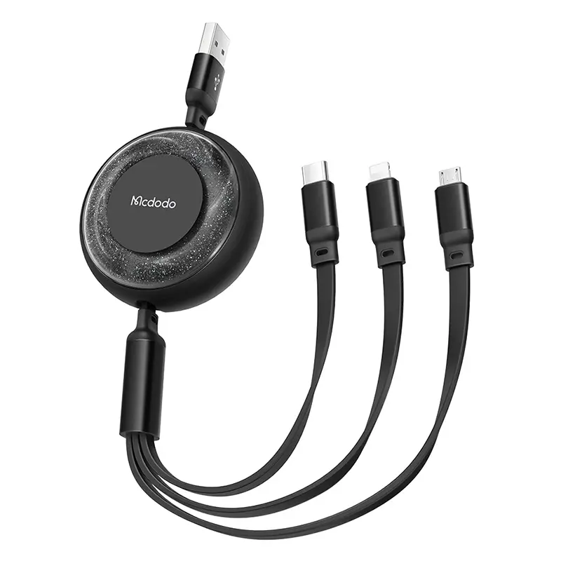 Kabel Mcdodo 3w1 USB-C do USB-C /Lightning/microUSB CA-3730 1,2m Czarny