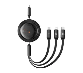 Kabel Baseus USB-C 3w1 Free2Draw USB-C/Lightning/Micro 100W 1,1m Czarny