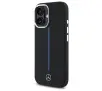 Etui Mercedes-Benz Silicone Blue Stripe MagSafe do iPhone 16 Czarny