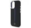 Etui Mercedes-Benz Silicone Blue Stripe MagSafe do iPhone 16 Czarny