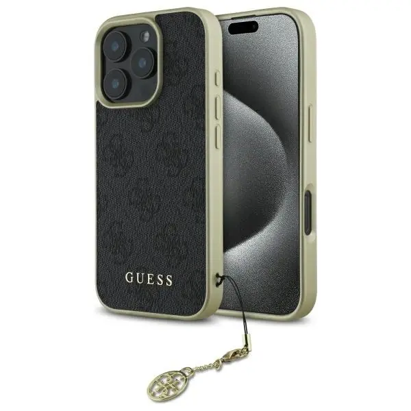 Etui Guess 4G Charms Collection do iPhone 16 Pro Czarny