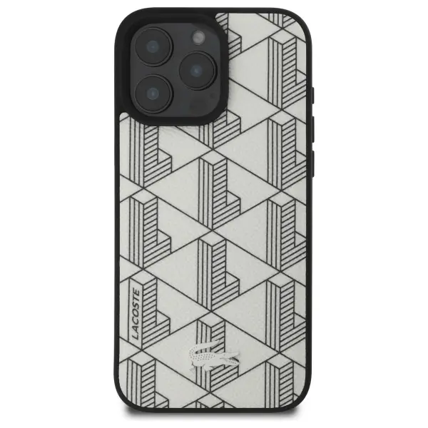 Etui Lacoste Mono Farine MagSafe do iPhone 16 Pro Max Szary