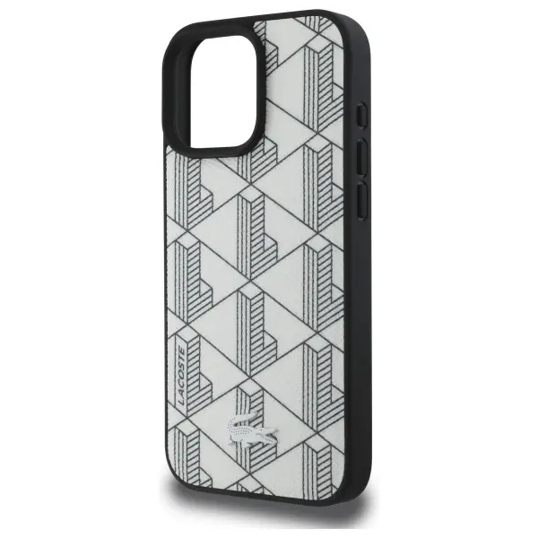 Etui Lacoste Mono Farine MagSafe do iPhone 16 Pro Max Szary