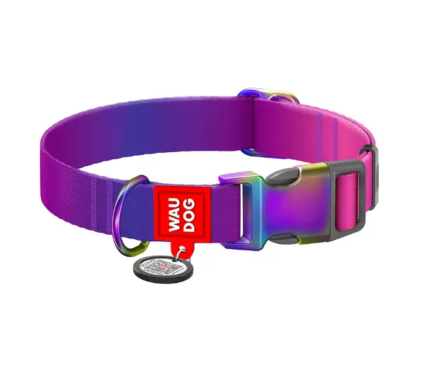 Waudog nylonowa z kodem QR Fioletowy