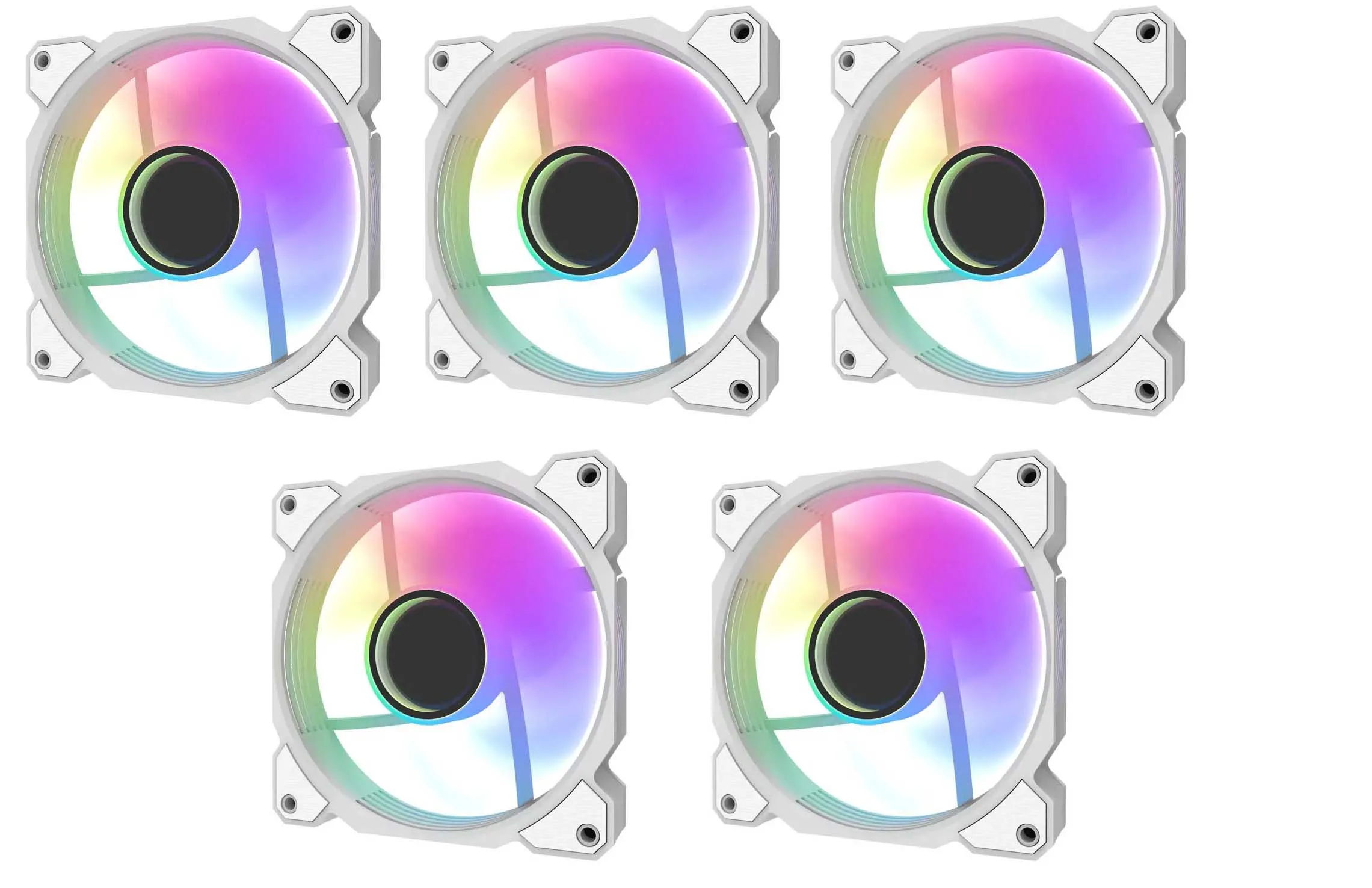 Zestaw wentylatorów Darkflash DR08 5w1 120mm 5szt. Biały