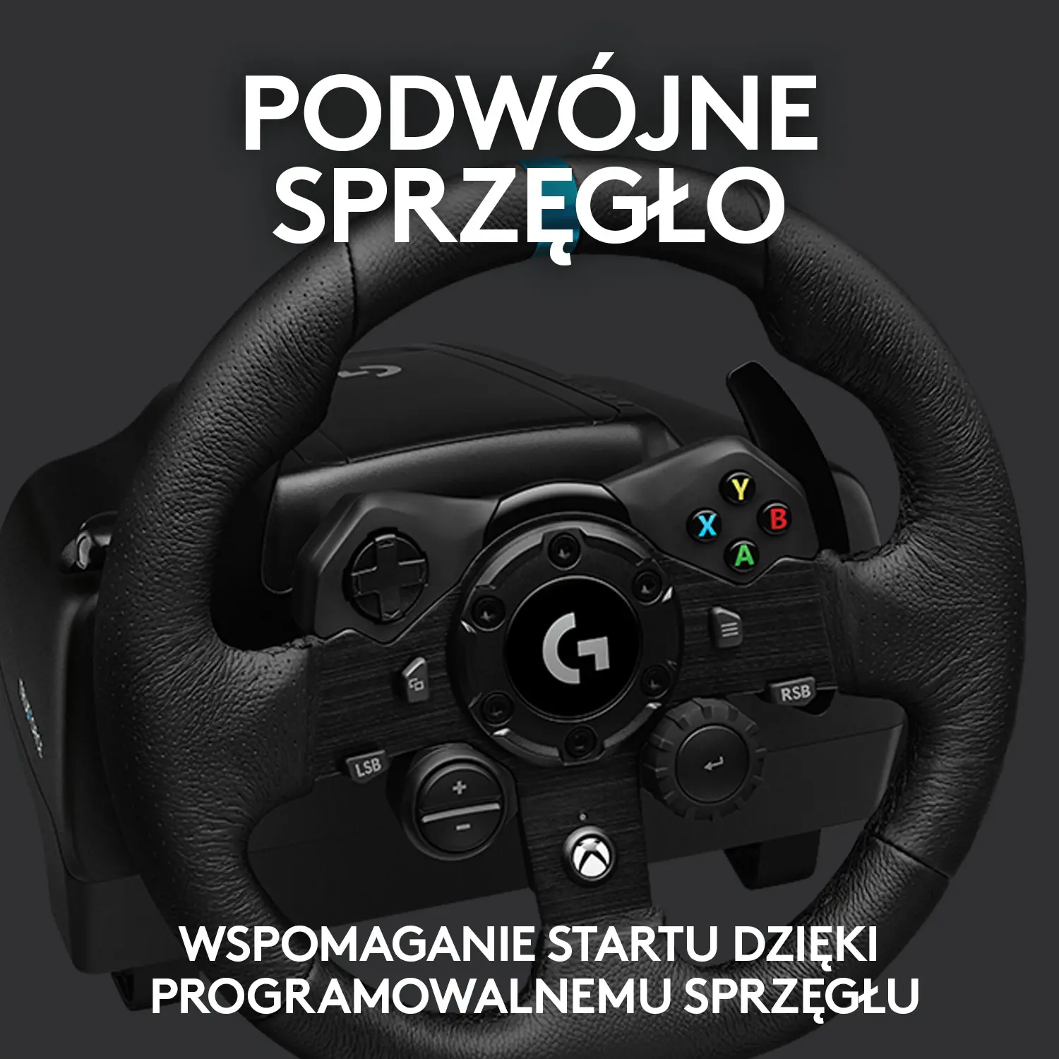 Kierownica Logitech G923 z pedałami do Xbox Series X/S, Xbox One, PC Force Feedback + skrzynia biegów Driving Force Shifter