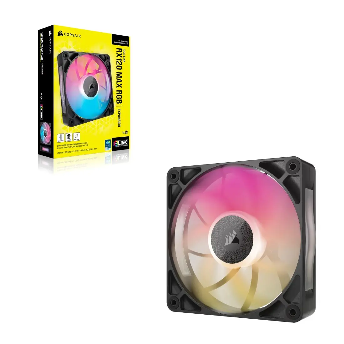 Wentylator Corsair iCUE Link RX120 Max RGB PWM 120mm Czarny