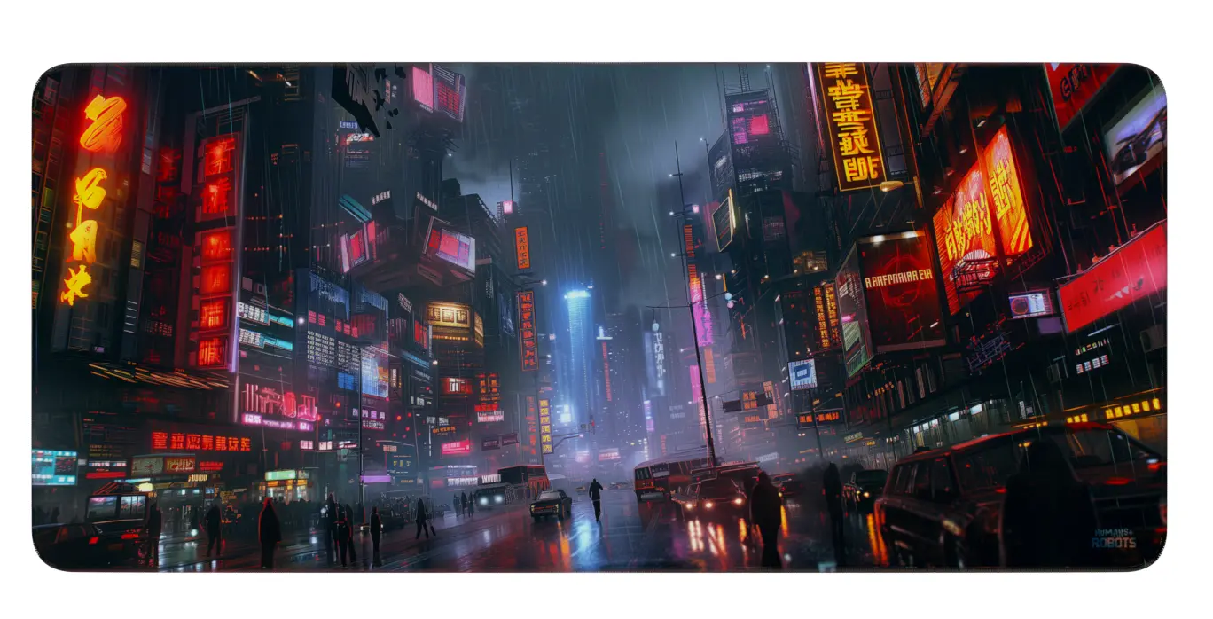 Podkładka Humans+Robots 4B City of Lights 90 x 40cm Czarny