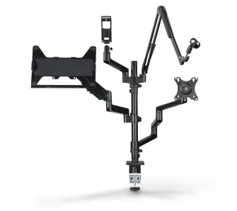 Uchwyt do monitora Hama 4663 Monitor Holder for Streaming Setup Wielofunkcyjny Dla Influencera 4 Ramiona Czarny