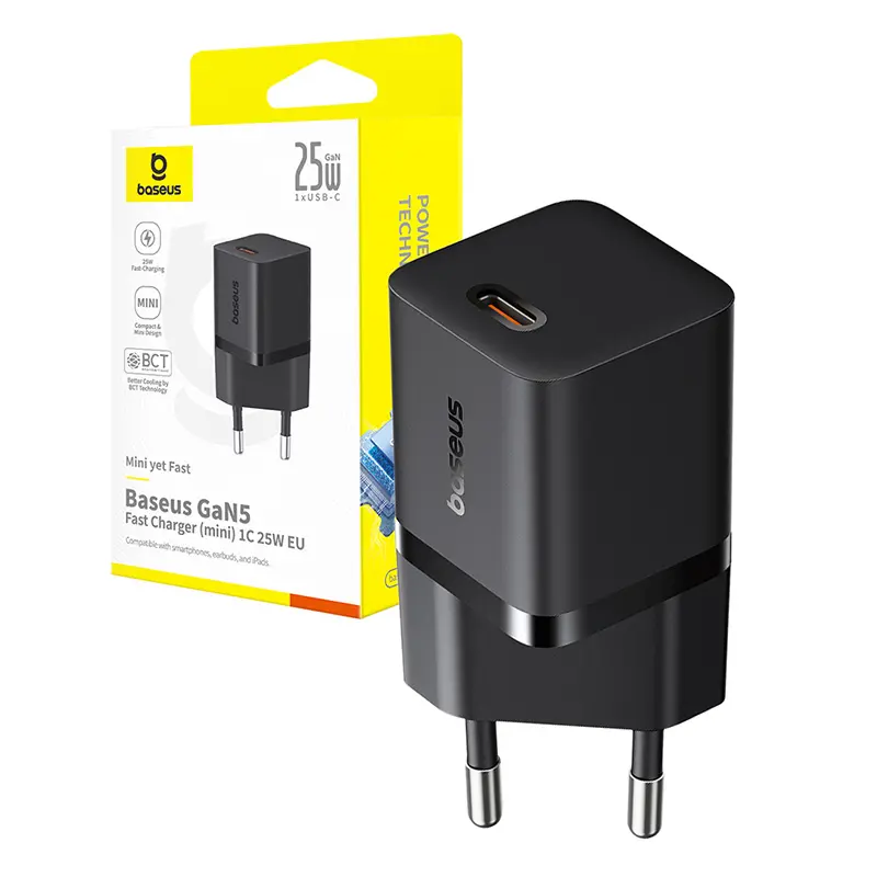 Ładowarka sieciowa Baseus GaN5 mini 1C 25W Czarny