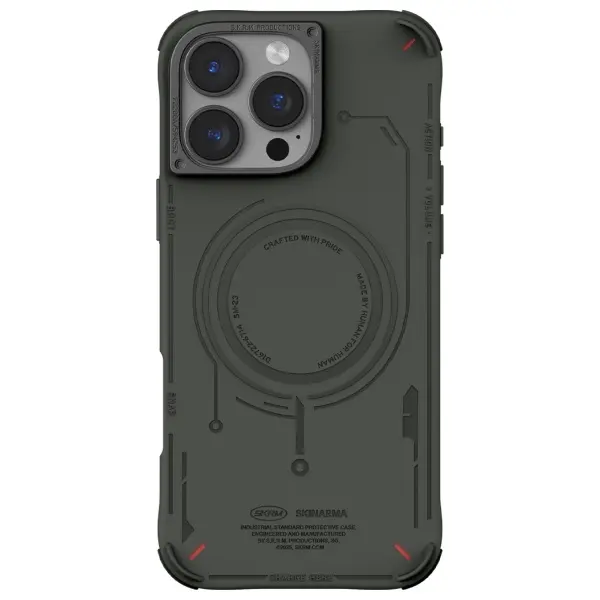 Etui Skinarma Mecha Magnetic Charging do iPhone 16 Pro Oliwkowy