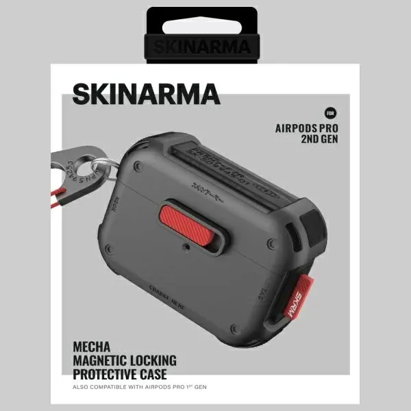 Etui na słuchawki Skinarma Mecha do AirPods Pro 2 Ciemnoszary