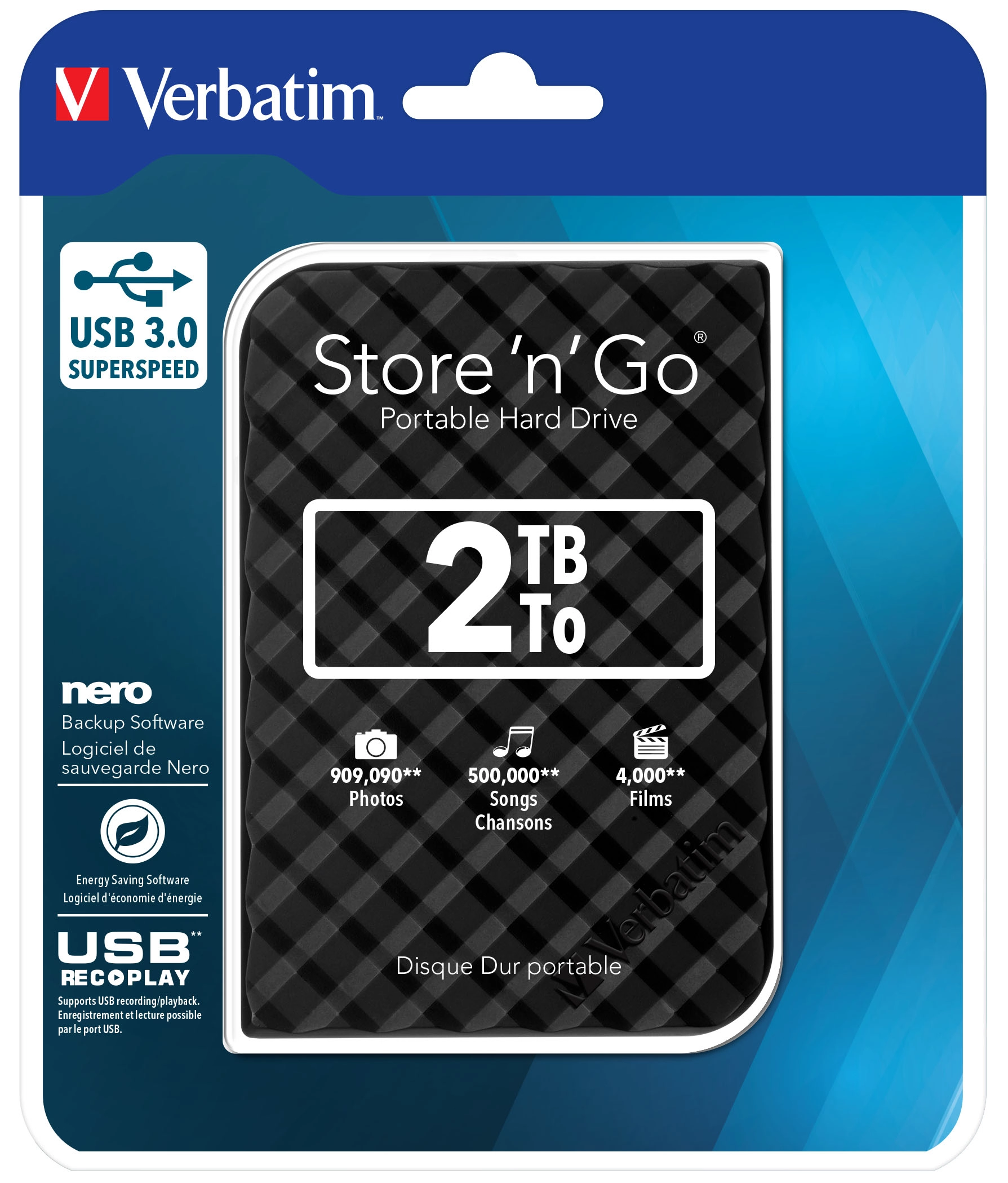Dysk Verbatim Store 'n' Go 2TB USB 3.0 Czarny