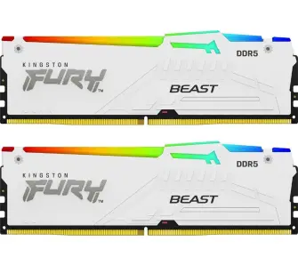 Pamięć RAM Kingston FURY Beast RGB DDR5 64GB (2 x 32GB) 6000 CL30 EXPO Biały