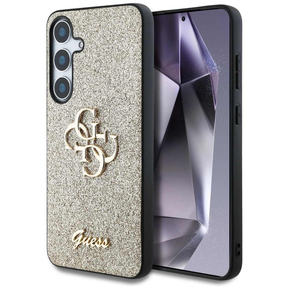 Guess Fixed Glitter Big 4G Metal Logo do Galaxy S25 Złoty