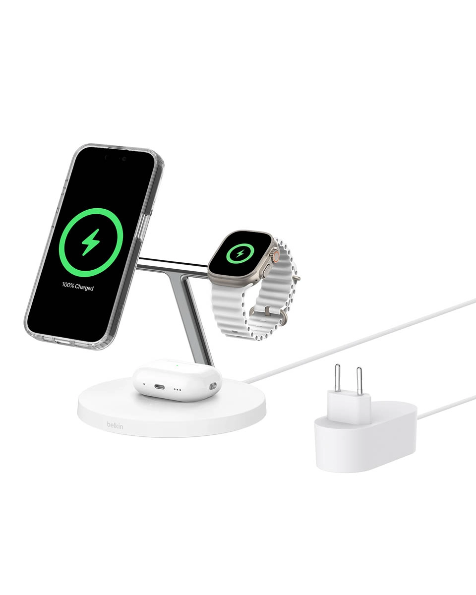 Ładowarka indukcyjna Belkin BoostCharge Pro MagSafe 3w1 QI2 15W Biały WIZ032KQWH
