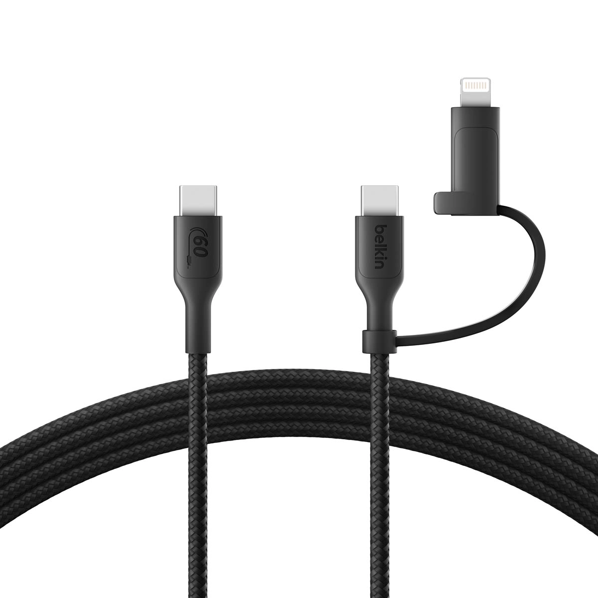 Kabel Belkin 2w1 USB-C do Lightning 60W 1,5m Czarny
