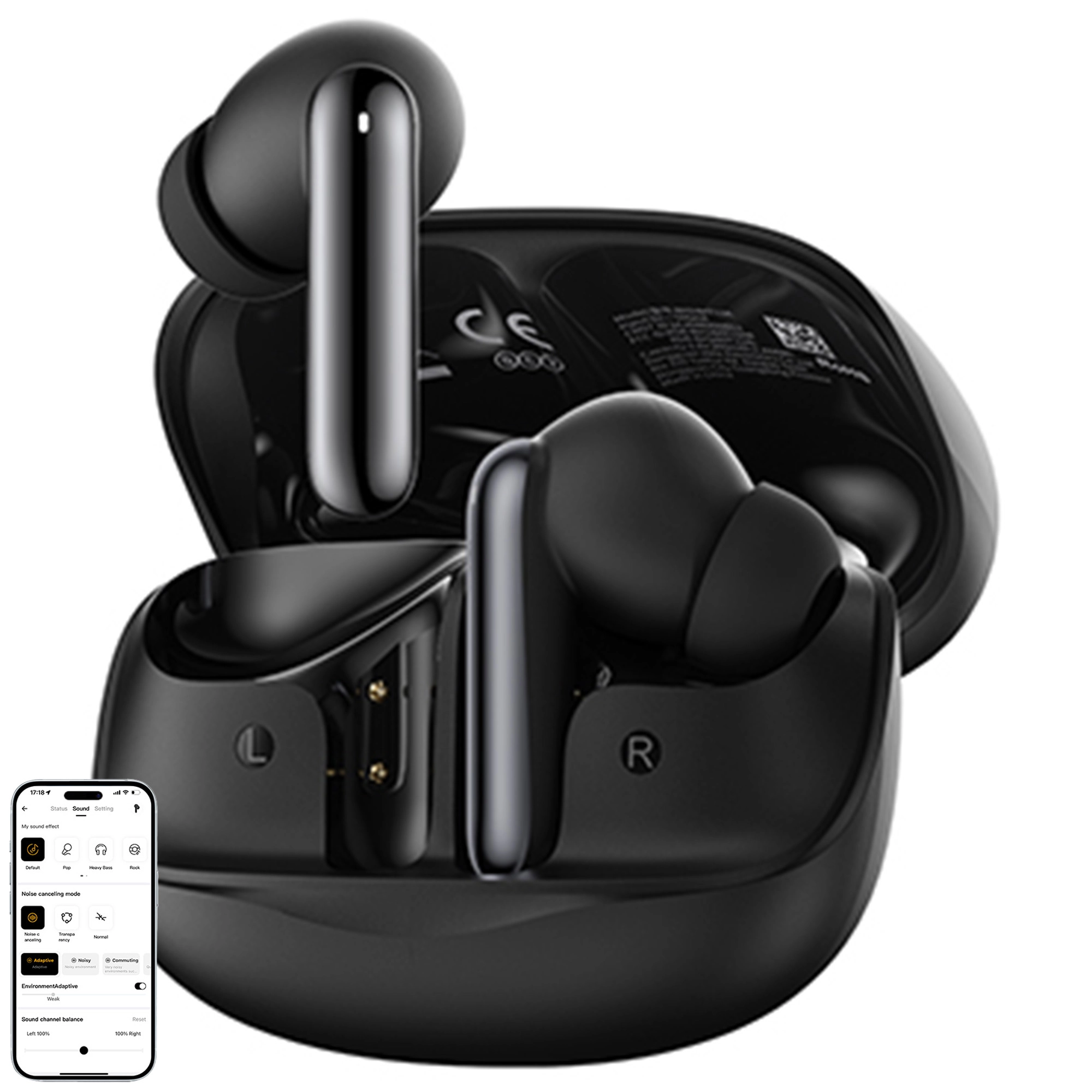 Słuchawki bezprzewodowe QCY MeloBuds N50 (HT12) Dokanałowe Bluetooth 5.4 Czarny