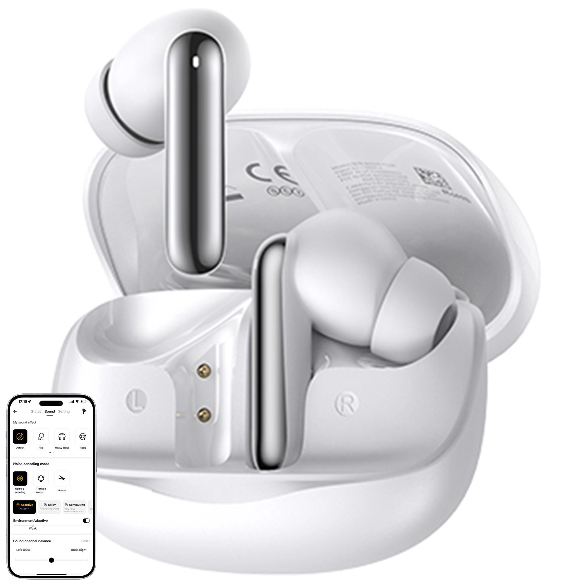Słuchawki bezprzewodowe QCY MeloBuds N50 (HT12) Dokanałowe Bluetooth 5.4 Biały
